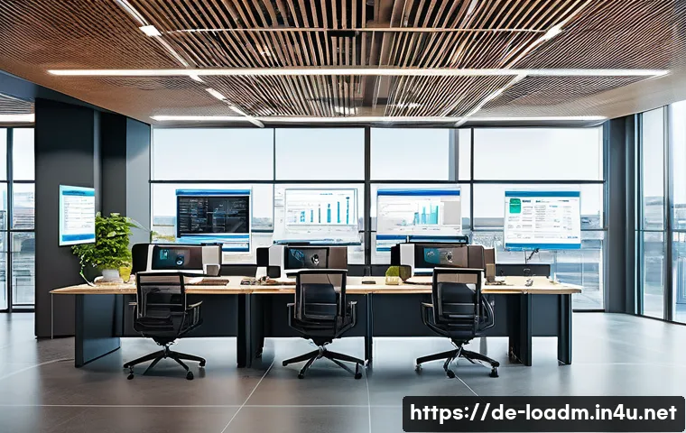 지방행정사와 관련된 세부 전문 분야 - A modern German municipal office interior showcasing efficient organization: employees collaborating...